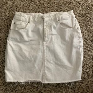 Garage white jean skirt